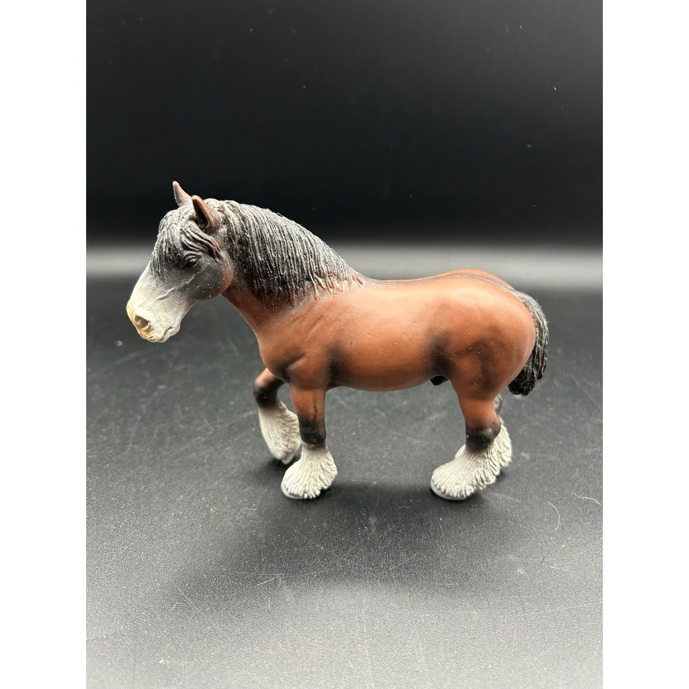 Schleich Clydesdale Stallion Brown White Black Horse Figure Draft Horse 2000